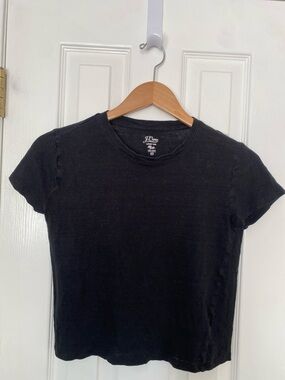 J. Crew Women's Black Crewneck Short Sleeve Tee Top